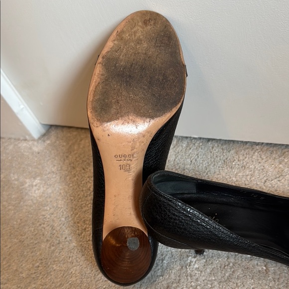 Gucci Black Leather Bamboo Horsebit Women's Heels - Picture 5 of 6